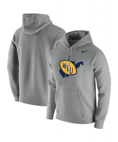 Men's Heathered Gray West Virginia Mountaineers Vintage-Like School Logo Pullover Hoodie $36.55 Sweatshirt