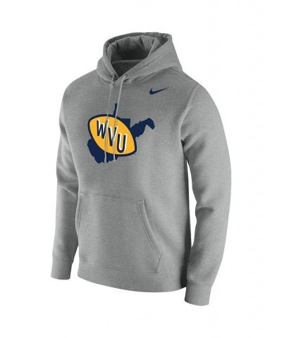 Men's Heathered Gray West Virginia Mountaineers Vintage-Like School Logo Pullover Hoodie $36.55 Sweatshirt