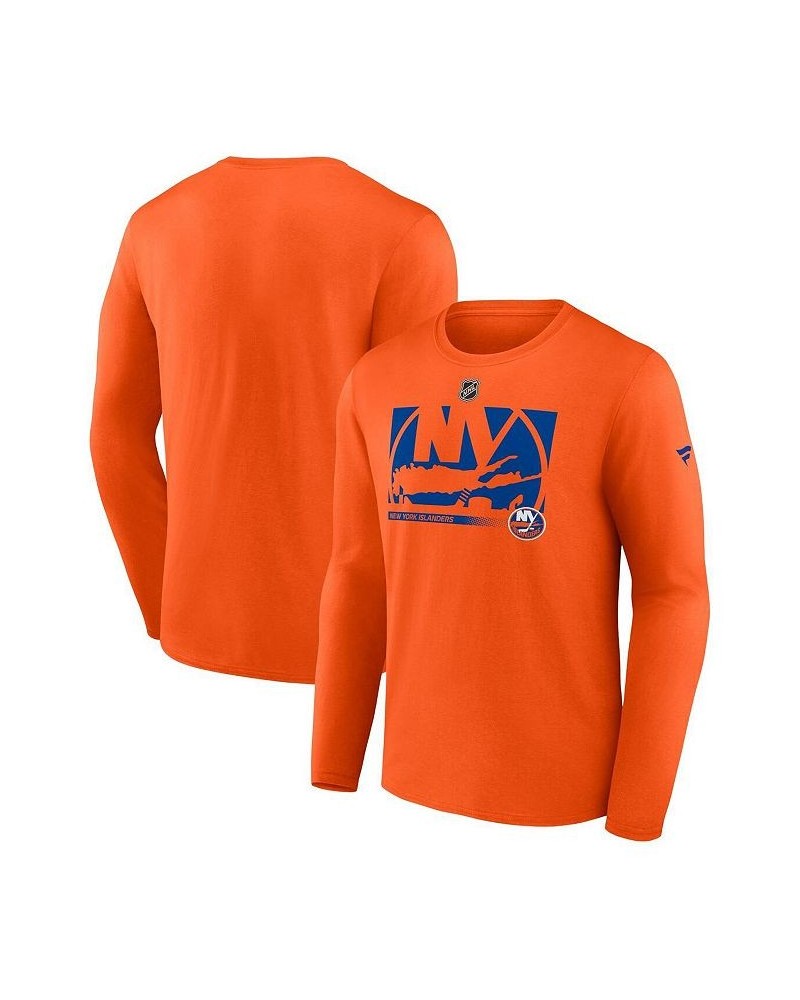 Men's Branded Orange New York Islanders Authentic Pro Core Collection Secondary Long Sleeve T-shirt $17.64 T-Shirts