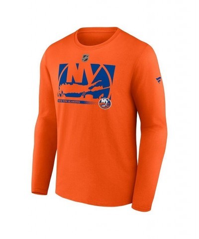 Men's Branded Orange New York Islanders Authentic Pro Core Collection Secondary Long Sleeve T-shirt $17.64 T-Shirts