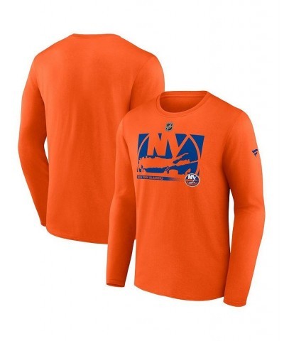 Men's Branded Orange New York Islanders Authentic Pro Core Collection Secondary Long Sleeve T-shirt $17.64 T-Shirts