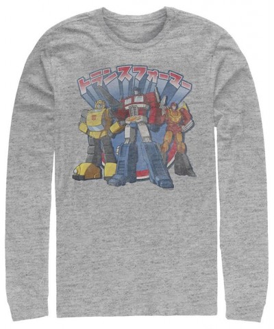 Men's Transformers Generations Kannji Long Sleeve T-shirt Gray $23.19 T-Shirts