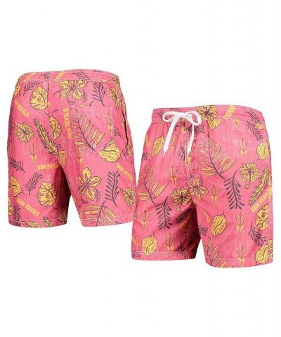 Men's Maroon Arizona State Sun Devils Vintage-Like Floral Swim Trunks $30.80 Swimsuits