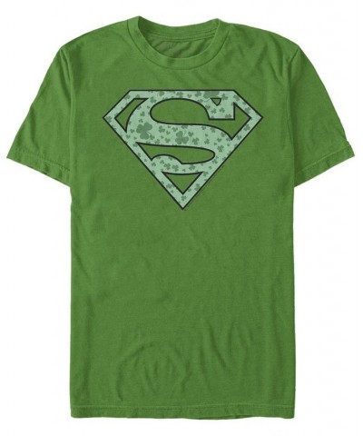 Men's Superman Shamrock Short Sleeve Crew T-shirt Green $16.10 T-Shirts