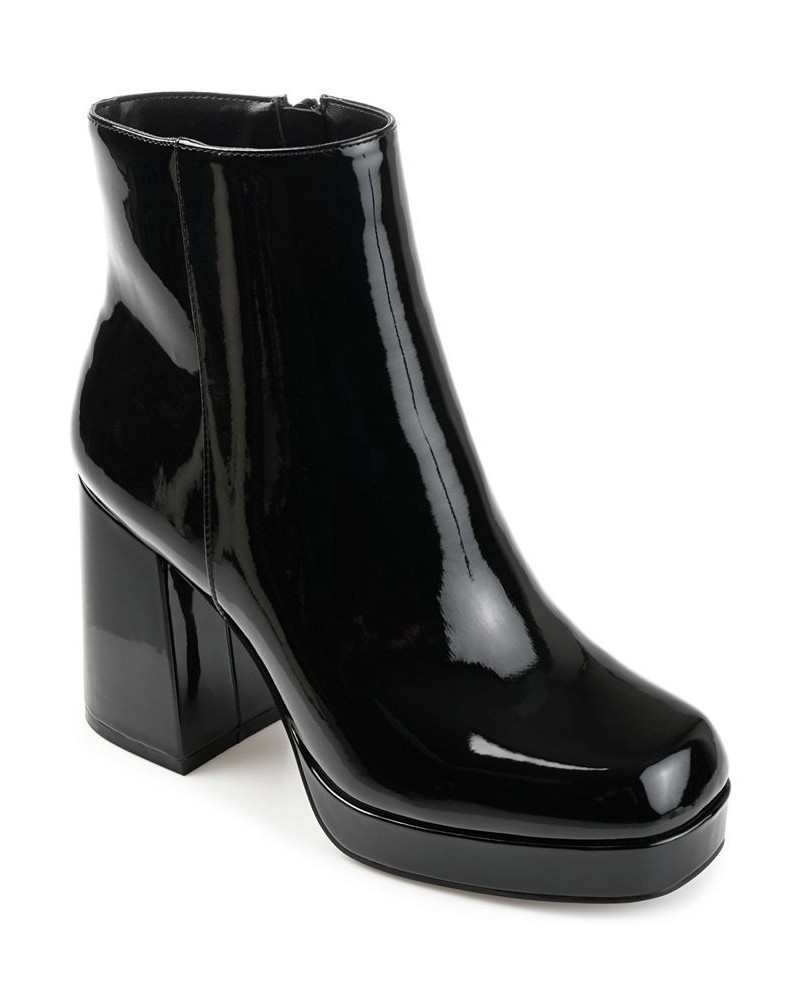 Women's Mollie Platform Booties Patent, Black $41.60 Shoes