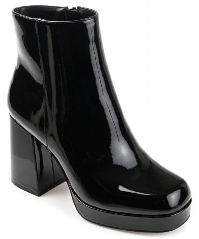 Women's Mollie Platform Booties Patent, Black $41.60 Shoes