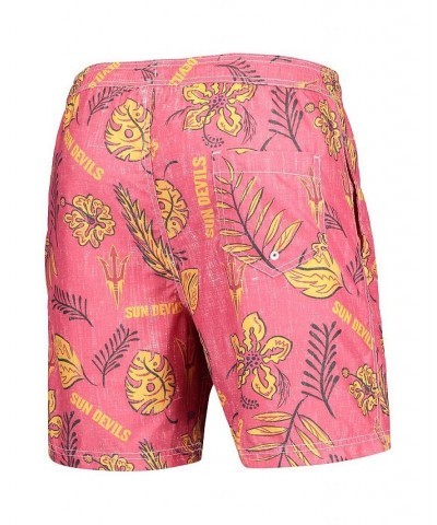 Men's Maroon Arizona State Sun Devils Vintage-Like Floral Swim Trunks $30.80 Swimsuits