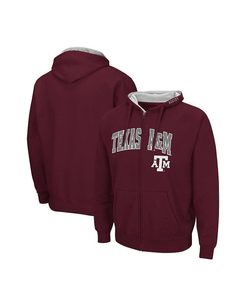 Men's Maroon Texas A&M Aggies Arch and Logo 3.0 Full-Zip Hoodie $24.60 Sweatshirt