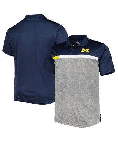 Men's Navy, Gray Michigan Wolverines Big and Tall Polo Shirt $30.00 Polo Shirts