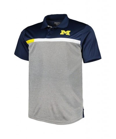 Men's Navy, Gray Michigan Wolverines Big and Tall Polo Shirt $30.00 Polo Shirts