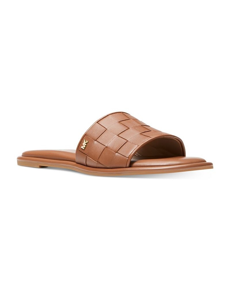 Women's Hayworth Slide Flat Sandals Brown $71.30 Shoes