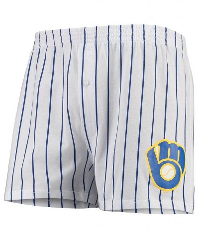 Men's White Milwaukee Brewers Vigor Boxer Shorts $23.99 Underwear