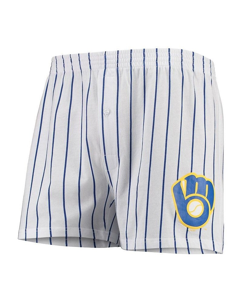 Men's White Milwaukee Brewers Vigor Boxer Shorts $23.99 Underwear