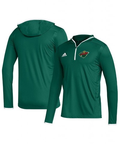 Men's Green Minnesota Wild Team Long Sleeve Quarter-Zip Hoodie T-shirt $26.99 T-Shirts