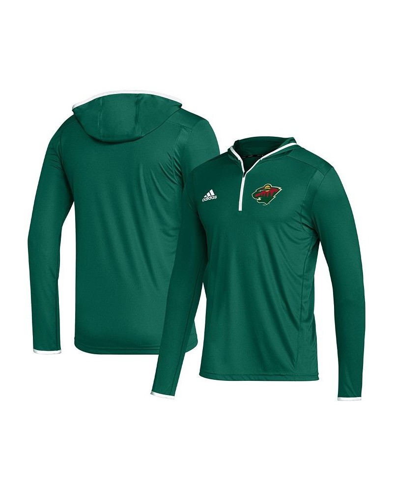 Men's Green Minnesota Wild Team Long Sleeve Quarter-Zip Hoodie T-shirt $26.99 T-Shirts