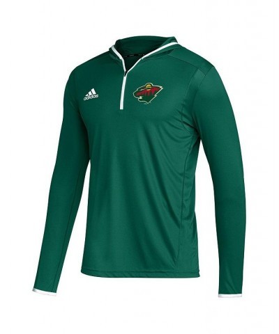 Men's Green Minnesota Wild Team Long Sleeve Quarter-Zip Hoodie T-shirt $26.99 T-Shirts