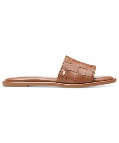 Women's Hayworth Slide Flat Sandals Brown $71.30 Shoes