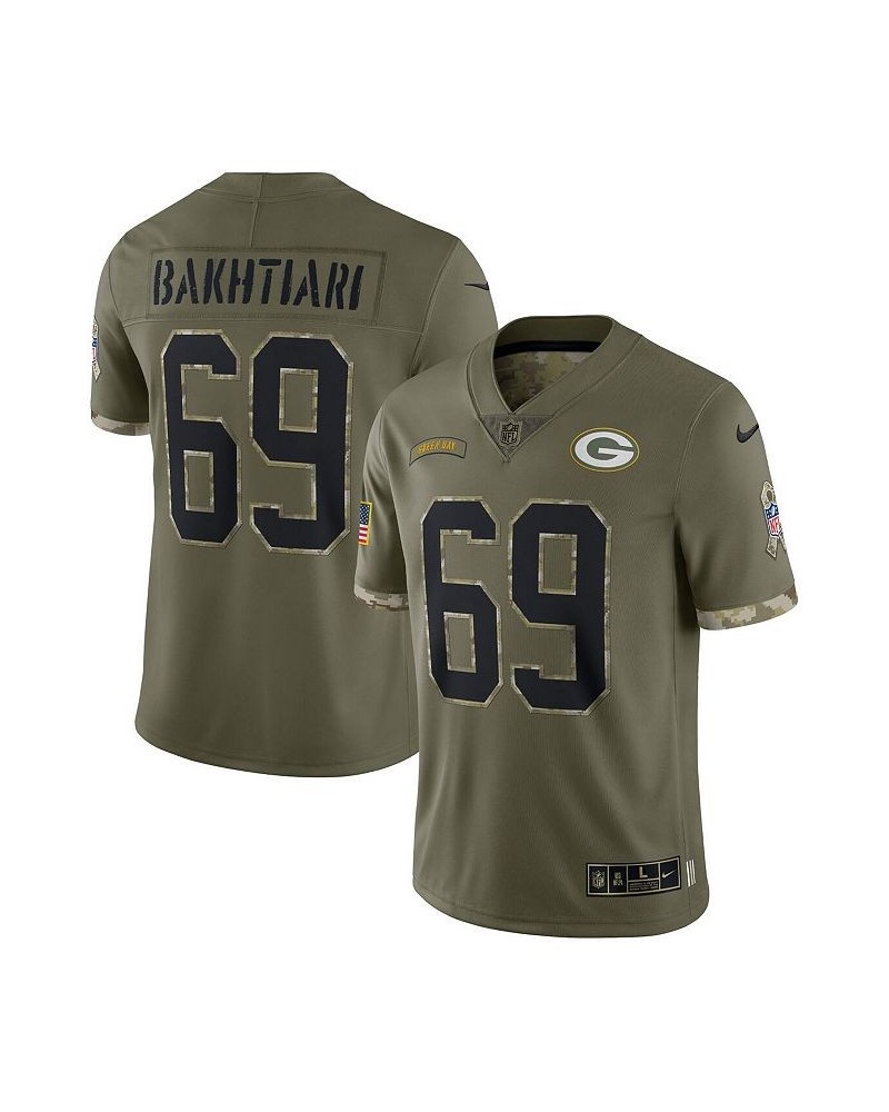 Men's David Bakhtiari Olive Green Bay Packers 2022 Salute To Service Limited Jersey $69.60 Jersey