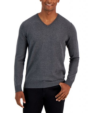 Men's Solid V-Neck Cotton Sweater PD03 $16.49 Sweaters