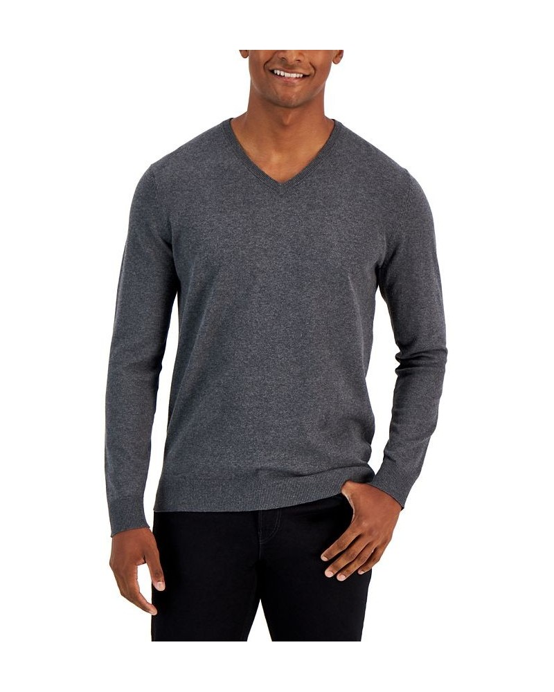 Men's Solid V-Neck Cotton Sweater PD03 $16.49 Sweaters