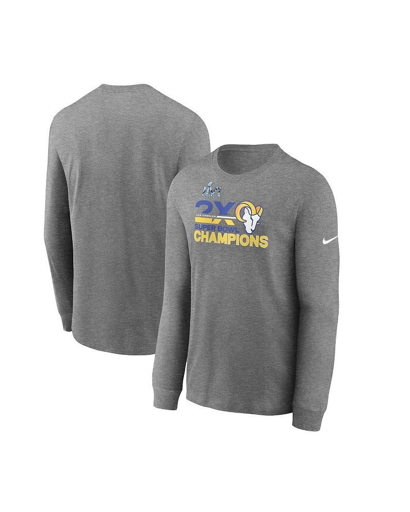 Men's Heather Charcoal Los Angeles Rams 2-Time Super Bowl Champions Long Sleeve T-shirt $25.38 T-Shirts