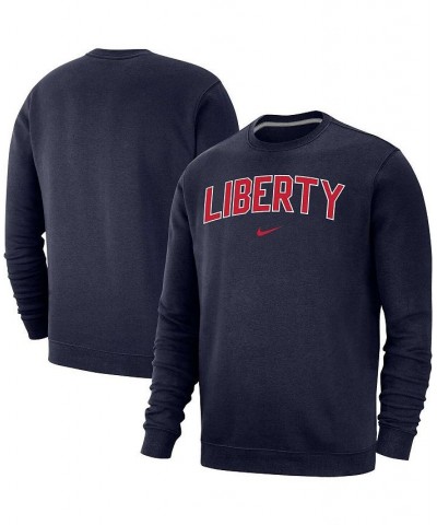 Men's Navy Liberty Flames Arch Club Fleece Pullover Sweatshirt $34.30 Sweatshirt