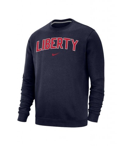 Men's Navy Liberty Flames Arch Club Fleece Pullover Sweatshirt $34.30 Sweatshirt