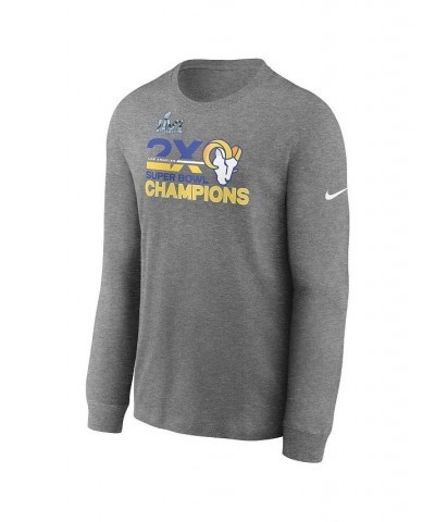 Men's Heather Charcoal Los Angeles Rams 2-Time Super Bowl Champions Long Sleeve T-shirt $25.38 T-Shirts