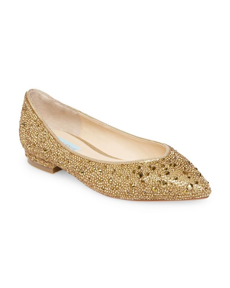 Betsey Johnson Women's Jude Evening Flats Gold $40.46 Shoes