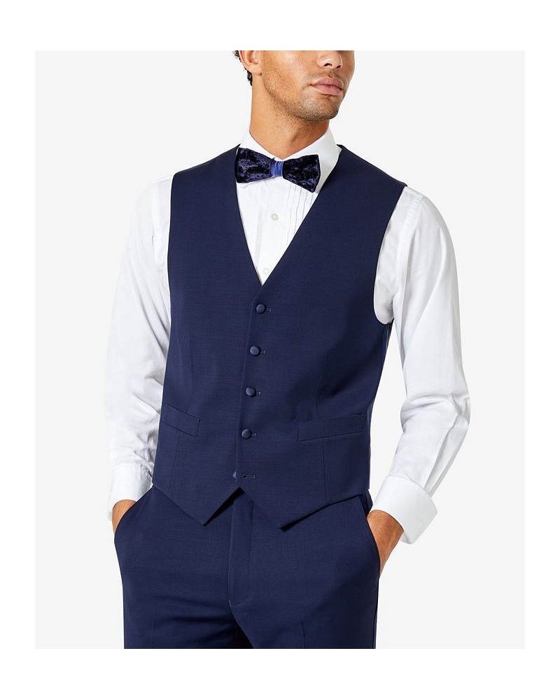 Men's Modern-Fit Flex Stretch Tuxedo Vest Blue $33.59 Vests