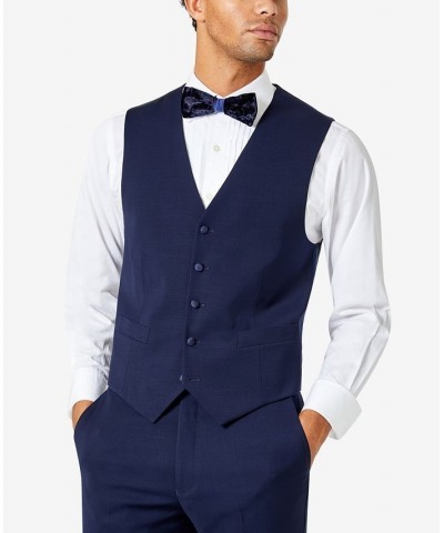 Men's Modern-Fit Flex Stretch Tuxedo Vest Blue $33.59 Vests