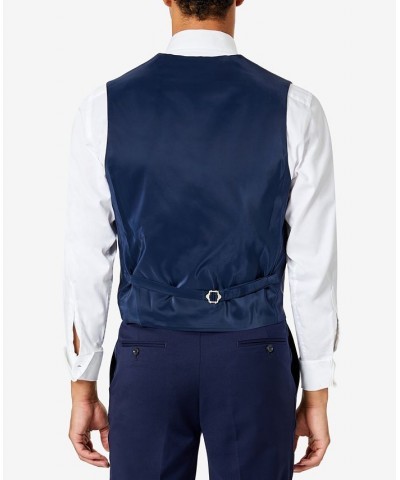 Men's Modern-Fit Flex Stretch Tuxedo Vest Blue $33.59 Vests