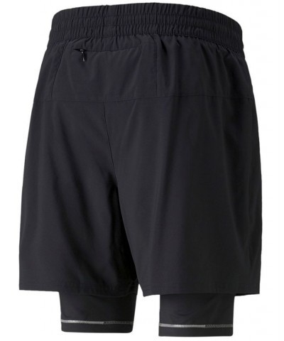 Men's Two-in-One Woven Logo Running Shorts Black $22.00 Shorts