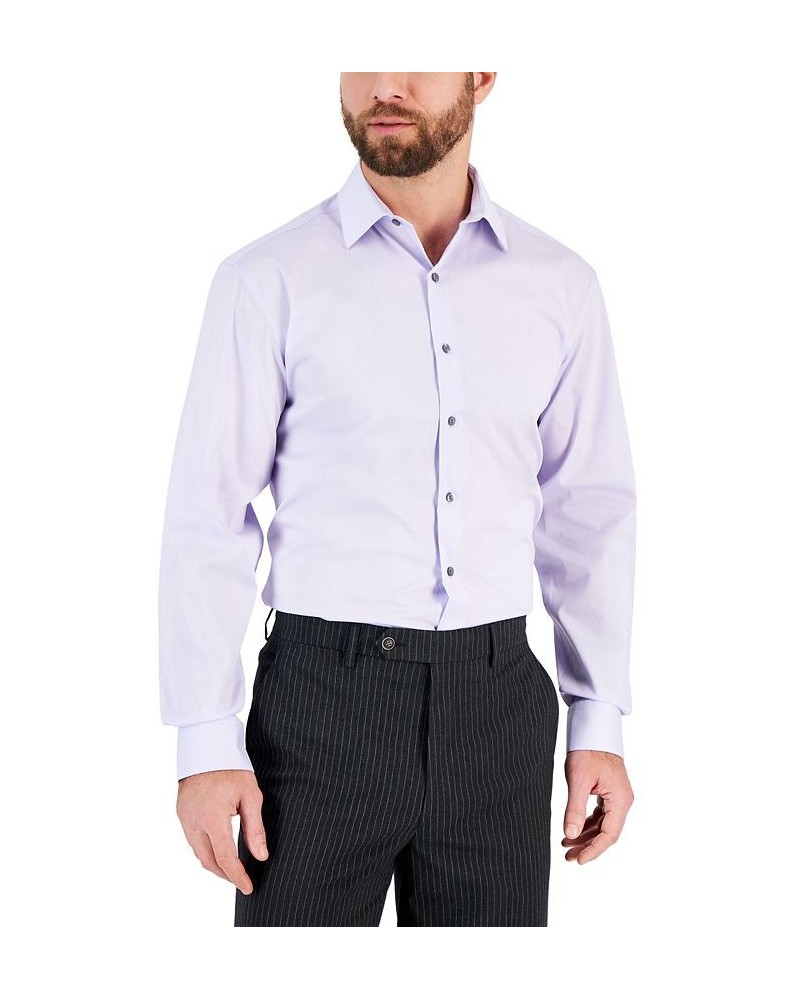 Men's Regular Fit 2-Way Stretch Stain Resistant Dress Shirt Purple $20.66 Dress Shirts