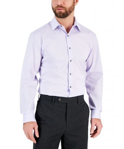 Men's Regular Fit 2-Way Stretch Stain Resistant Dress Shirt Purple $20.66 Dress Shirts