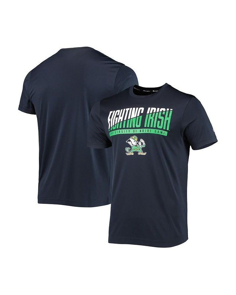 Men's Navy Notre Dame Fighting Irish Wordmark Slash T-shirt $22.79 T-Shirts