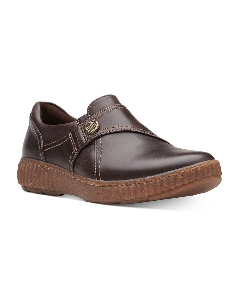 Women's Caroline Pearl Slip-On Flats Brown $48.00 Shoes