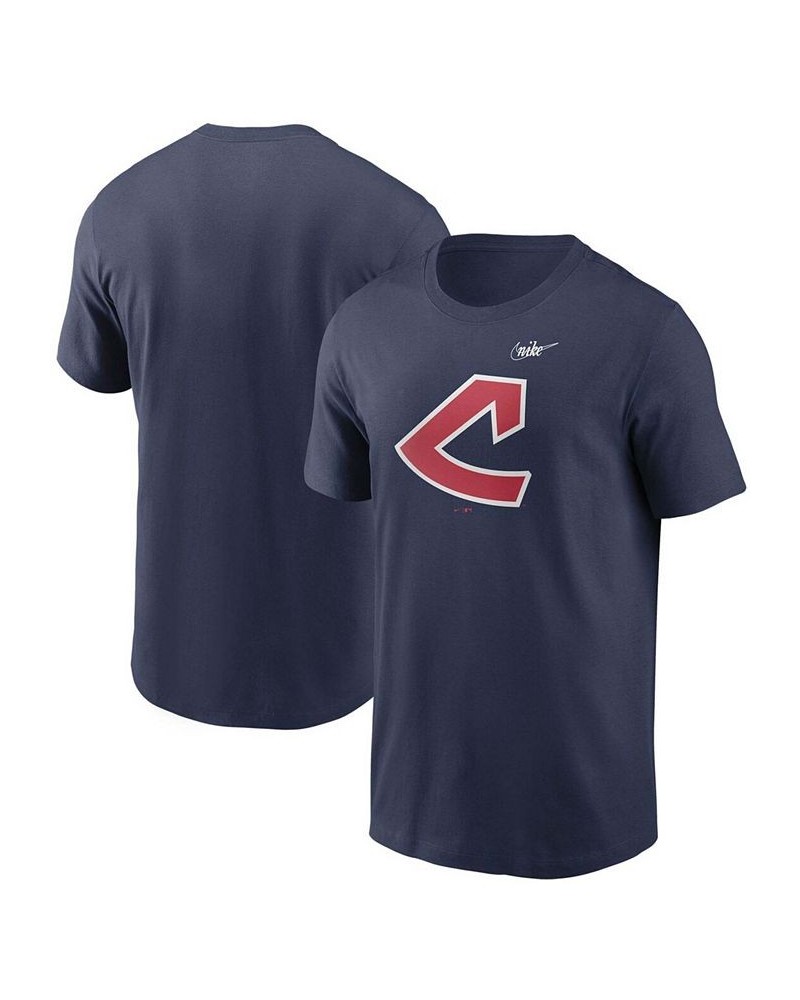 Men's Navy Cleveland Indians Cooperstown Collection Logo T-shirt $23.59 T-Shirts