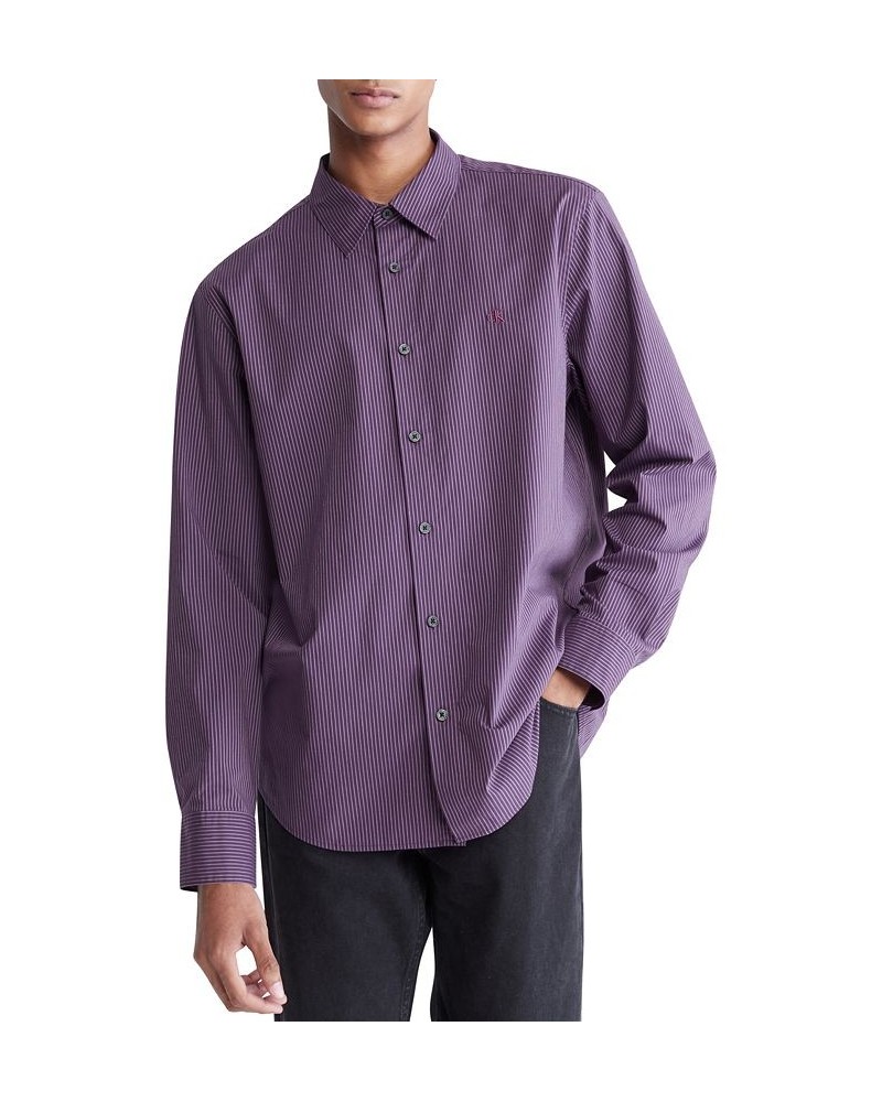 Men's Shadow Purple Striped Button-Down Easy Shirt Purple $30.00 Shirts