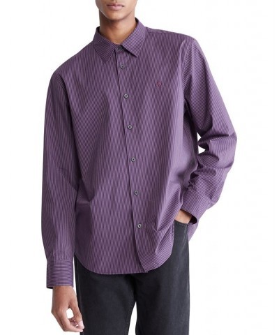 Men's Shadow Purple Striped Button-Down Easy Shirt Purple $30.00 Shirts