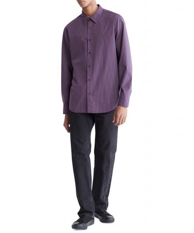 Men's Shadow Purple Striped Button-Down Easy Shirt Purple $30.00 Shirts