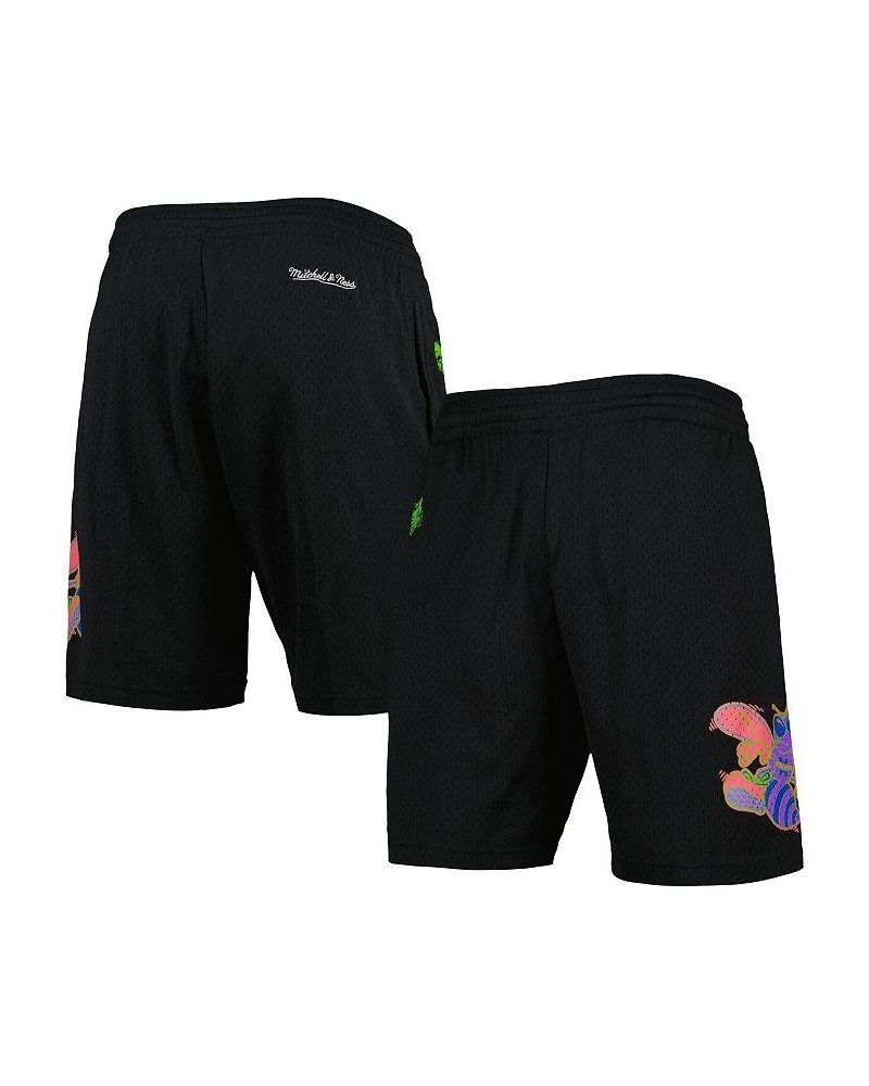 Men's Black Charlotte Hornets Hardwood Classics Color Bomb Energy Shorts $39.41 Shorts