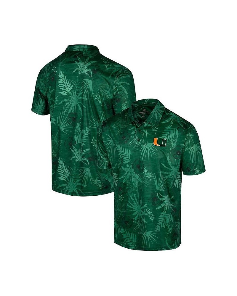 Men's Green Miami Hurricanes Big and Tall Palms Polo Shirt $24.00 Polo Shirts