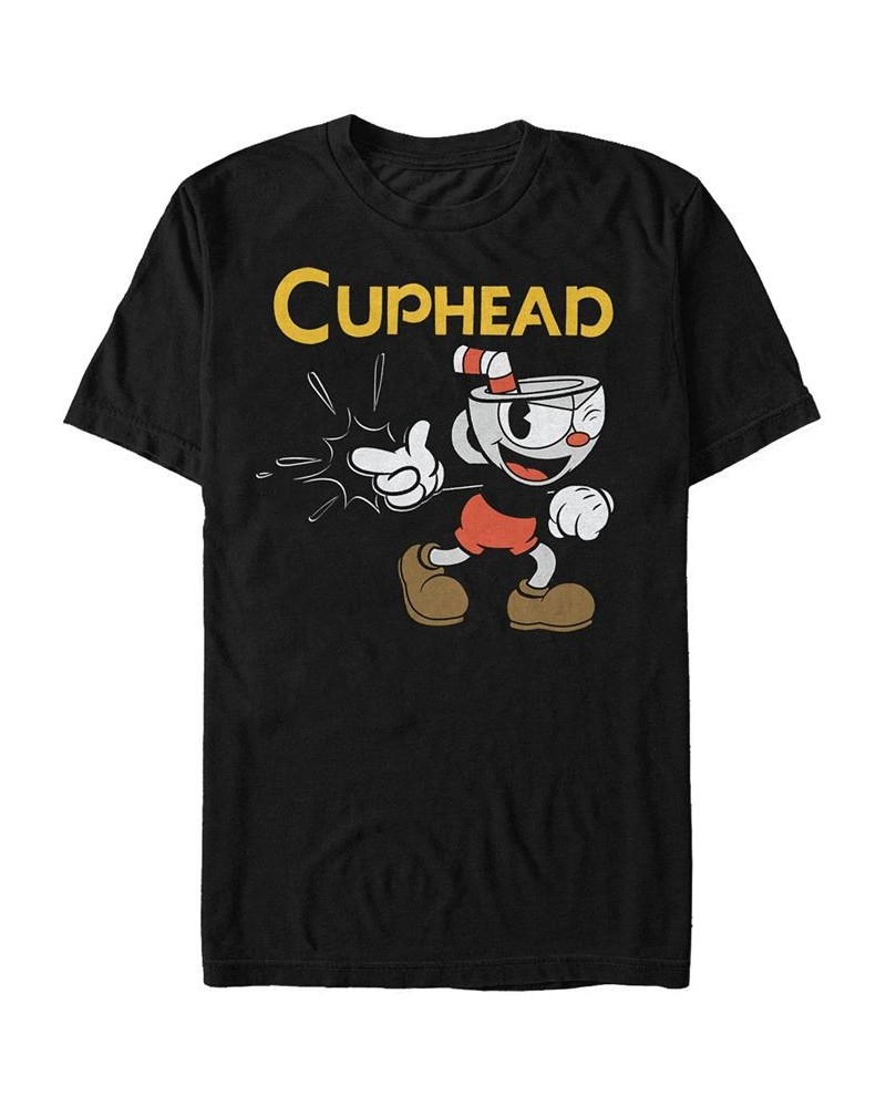 Cuphead Men's Gotcha Short Sleeve T-Shirt Black $15.05 T-Shirts