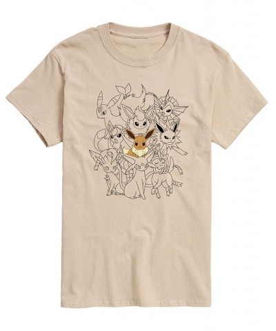 Men's Pokemon Characters Graphic T-shirt Tan/Beige $15.40 T-Shirts