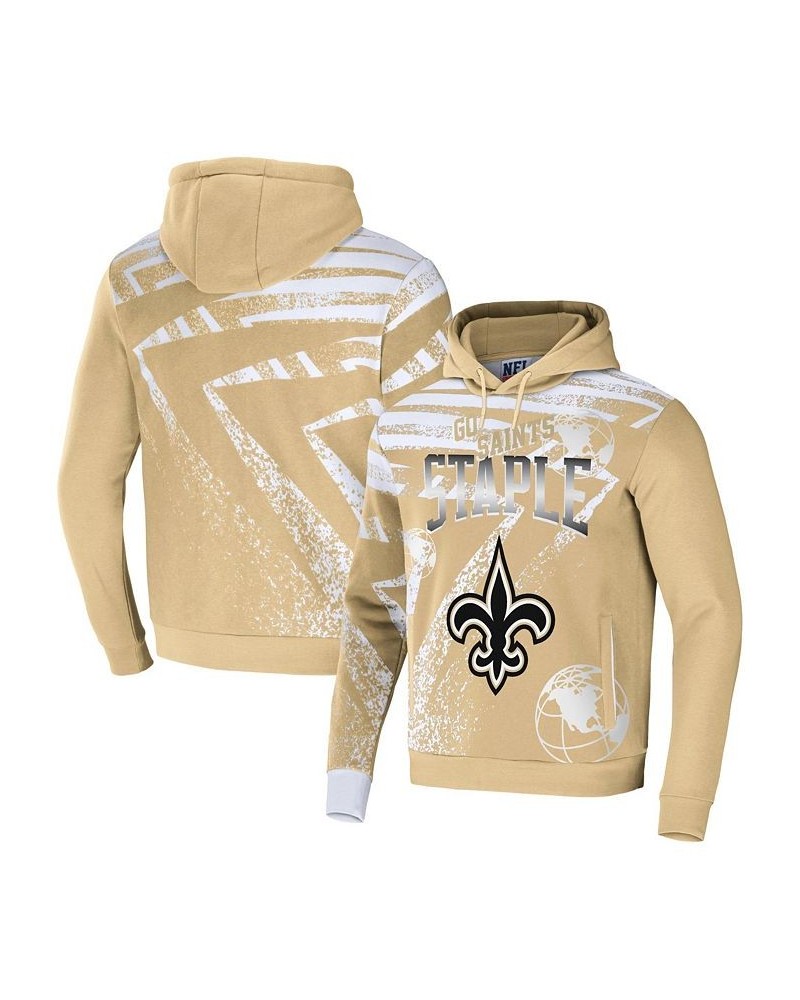 Men's NFL X Staple Cream New Orleans Saints Team Slogan All Over Print Pullover Hoodie $35.00 Sweatshirt