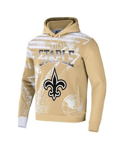 Men's NFL X Staple Cream New Orleans Saints Team Slogan All Over Print Pullover Hoodie $35.00 Sweatshirt