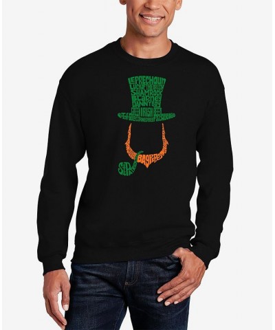 Men's Leprechaun Word Art Crewneck Sweatshirt Black $26.99 Sweatshirt