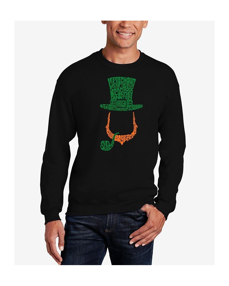 Men's Leprechaun Word Art Crewneck Sweatshirt Black $26.99 Sweatshirt