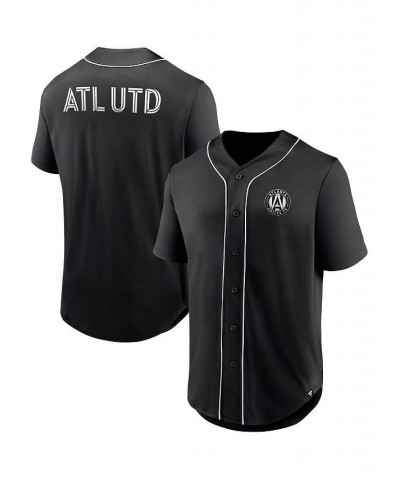 Men's Branded Black Atlanta United FC Third Period Fashion Baseball Button-Up Jersey $30.10 Jersey